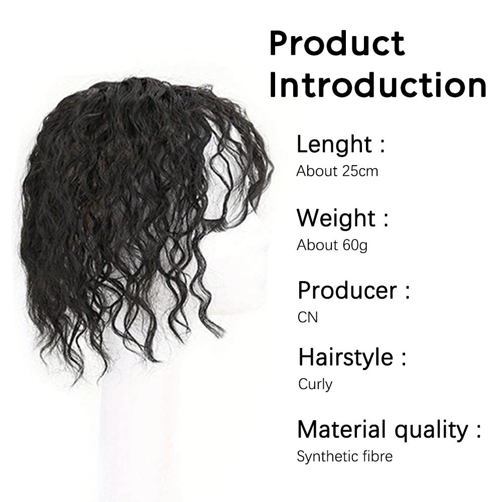 Synthetic Short Black Curly Hair Clip In Hairpieces Extensions Increase Hair Volume For Women Daily Cosplay Party Wear