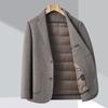High Quality Winter Thickened Men's Double-sided Cashmere Suit Young and Middle-aged Casual Woolen Woolen Down Jacket Men's Jacket
