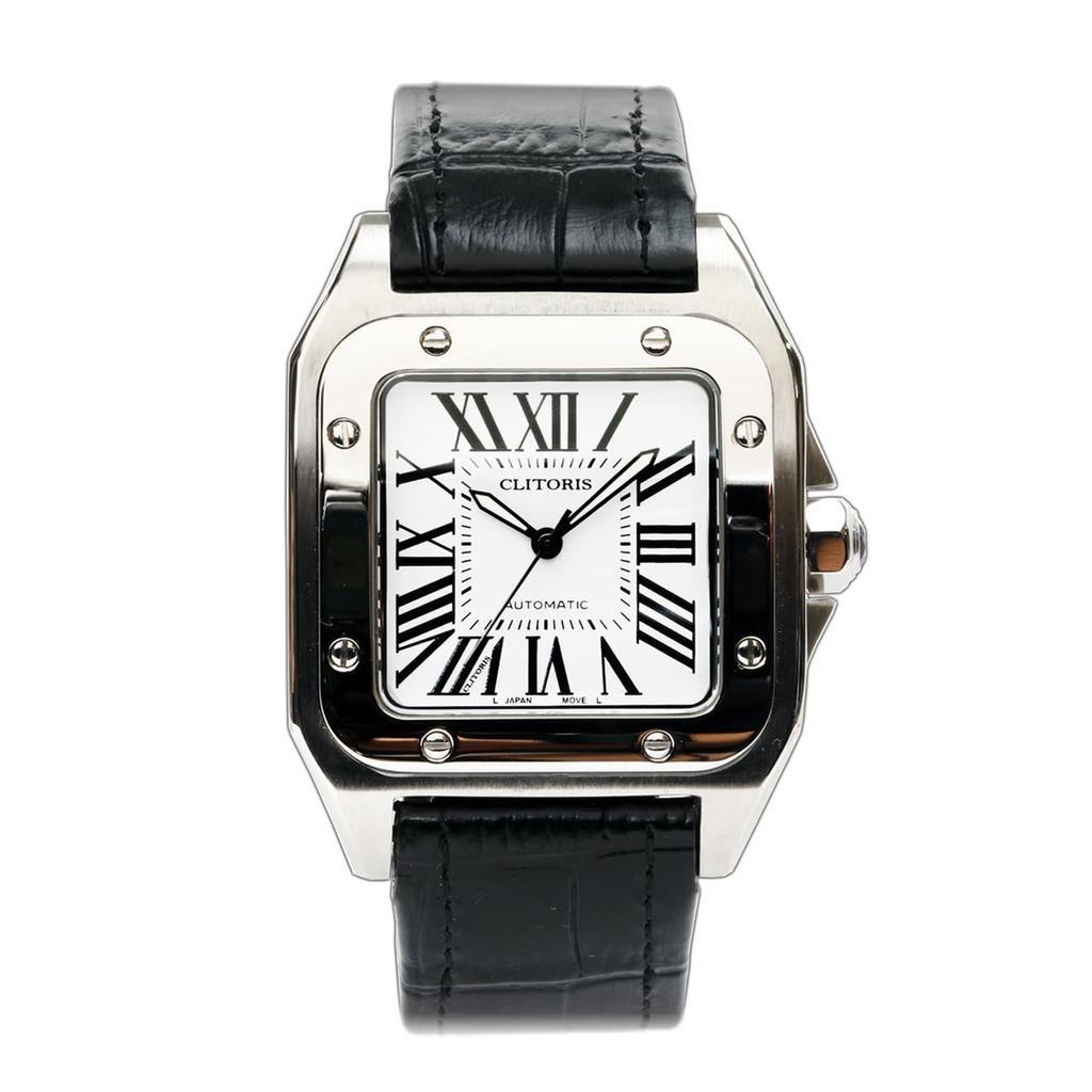 Watch OMECO Clitoris Mankos100 Japanese Movement Luxury Watch Watch Omeko Clock Men's Men's (Silver)