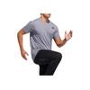 Adidas Однотонная спортивная футболка с круглым вырезом и логотипом, мужские топы, серые EH4719