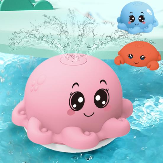 Детская игрушка для ванны Автоматическое распыление воды Милый мультяшный осьминог краб Компаньон для ванны Интерактивные игрушки Бассейн Ванна Детская электрическая игрушка для воды с лампой Ребенок