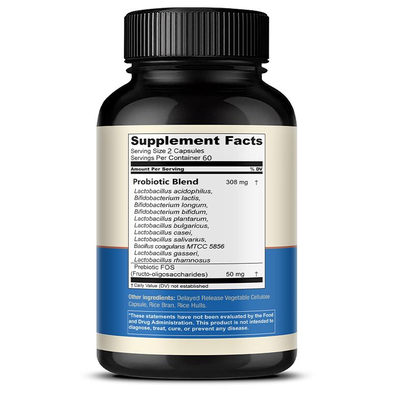 Potent Probiotics Dietary Supplement, With Prebiotic, 120 Capsules Per Bottle
