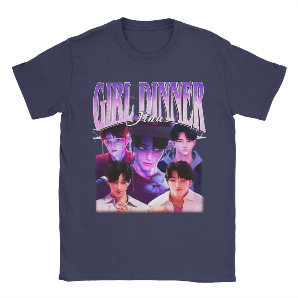 Girl Dinner Jinu Kpop Demon Hunters Villain T-Shirt Unisexs  Funny Pure Cotton T Shirts Summer  Design Oversized Clothing