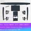 Для Tesla Model 3 Y Автомобиль Полный комплект Салон Пленка Экран Навигации Защитная Наклейка Панель Переключения Передач TPU Прозрачная Антицарапная Пленка