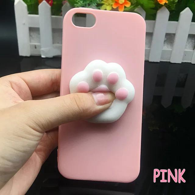 Мягкий и милый 3D мультяшный кот силиконовый ТПУ защитный чехол для 6/6S/7/Plus чехол для мобильного телефона