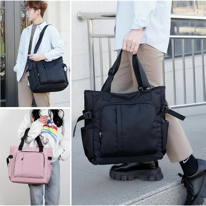 Сумка-тоут CC-MAX из нейлона, большая вместимость, застежка-молния, мужская, женская, двойного назначения, много карманов CC2434 (розовый)