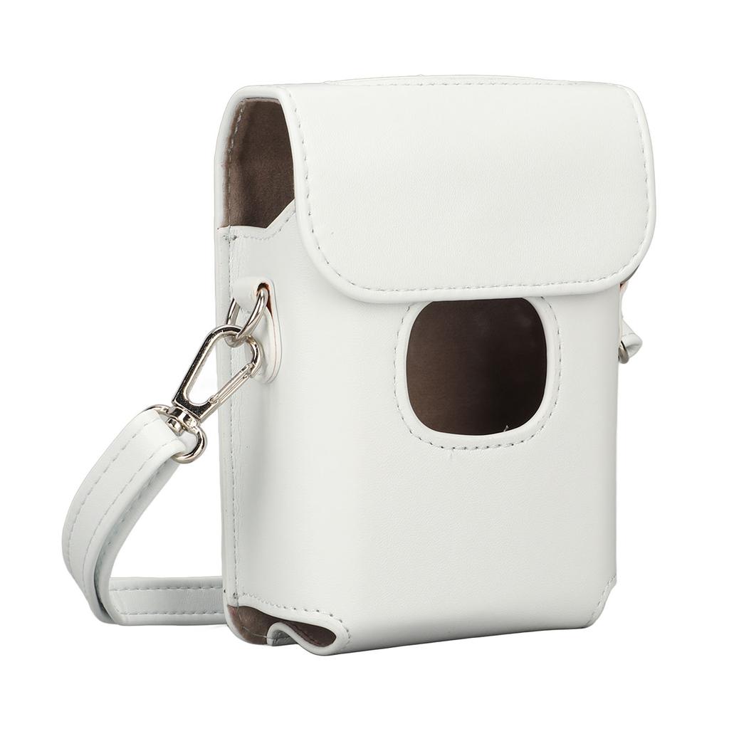 Портативный защитный чехол для моментальной камеры с плечевым ремнем, однотонная сумка для камеры из ПУ кожи для