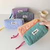 Large Capacity Plaid Cloth Pencil Case Korean Style Cloth Makeup Bag INS Style Student Stationery Storage Bag