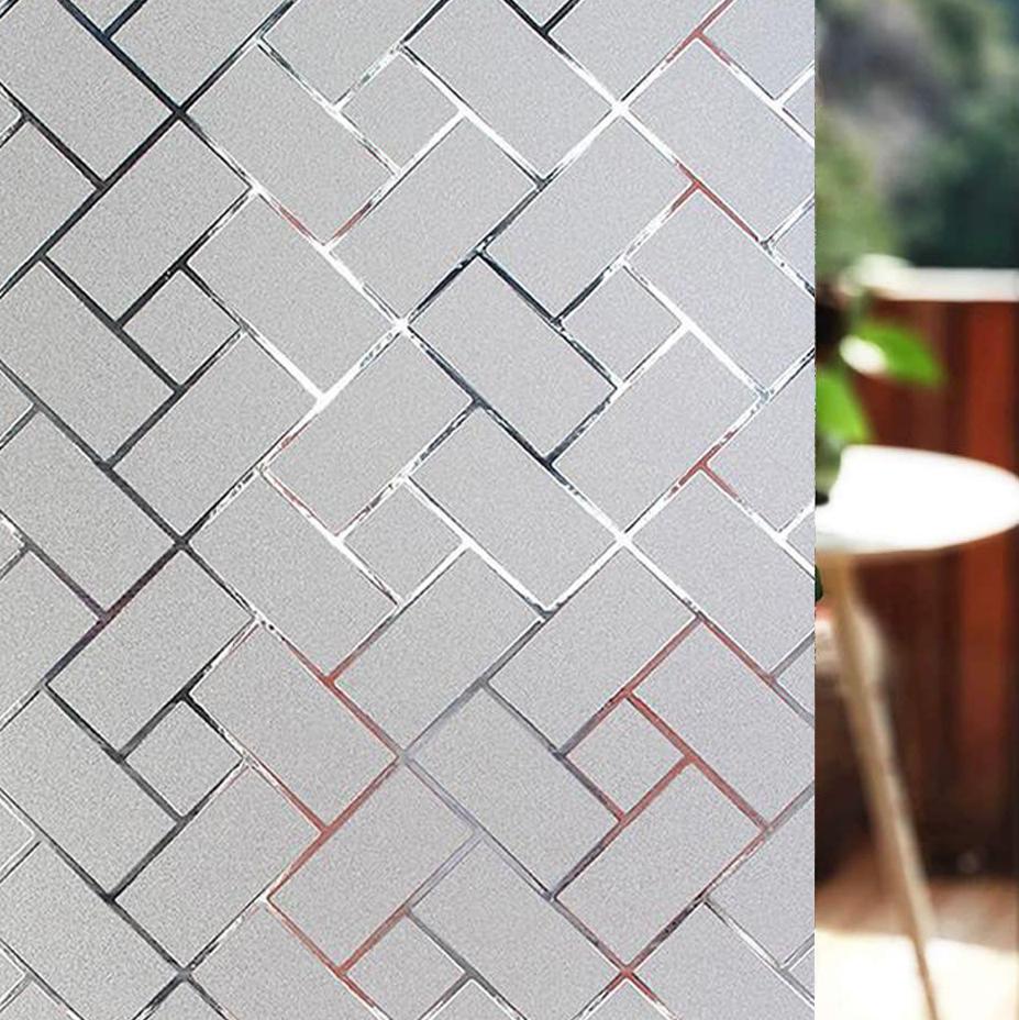 Радужная декоративная оконная пленка, витражная пленка для защиты конфиденциальности, матовое стекло со статическим прилипанием для стеклянной двери дома, 3D-дизайн щебня