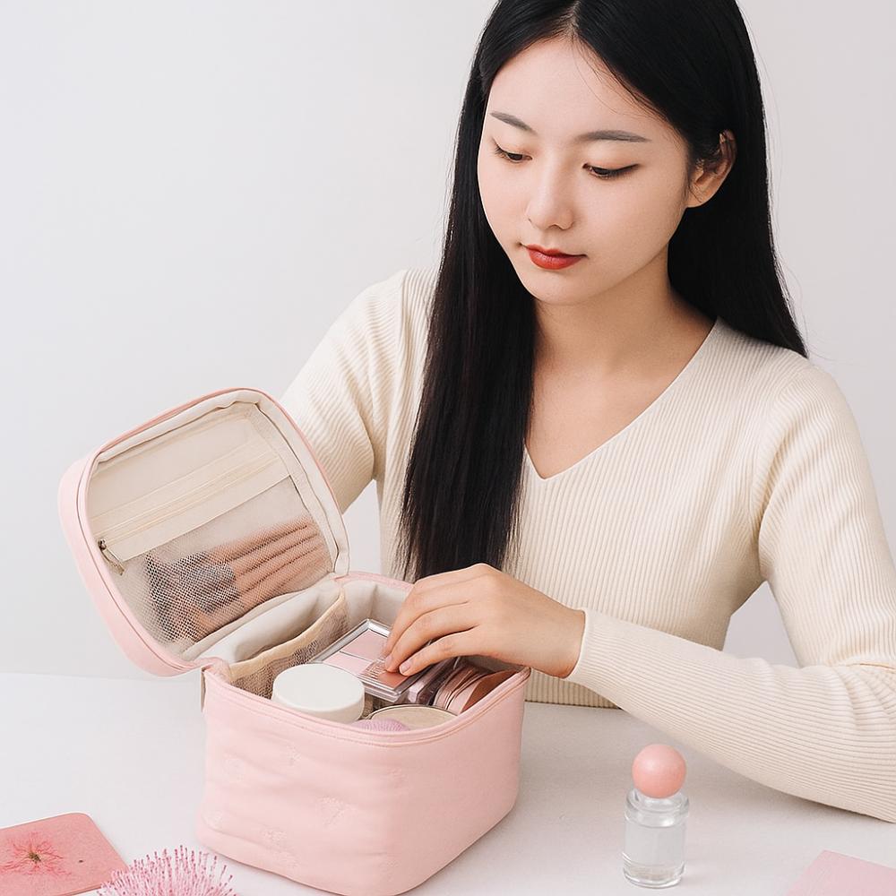 Large Capacity Travel Washroom Bag Square Cosmetics Storage Bag Fashion Women Makeup Bag Toilet