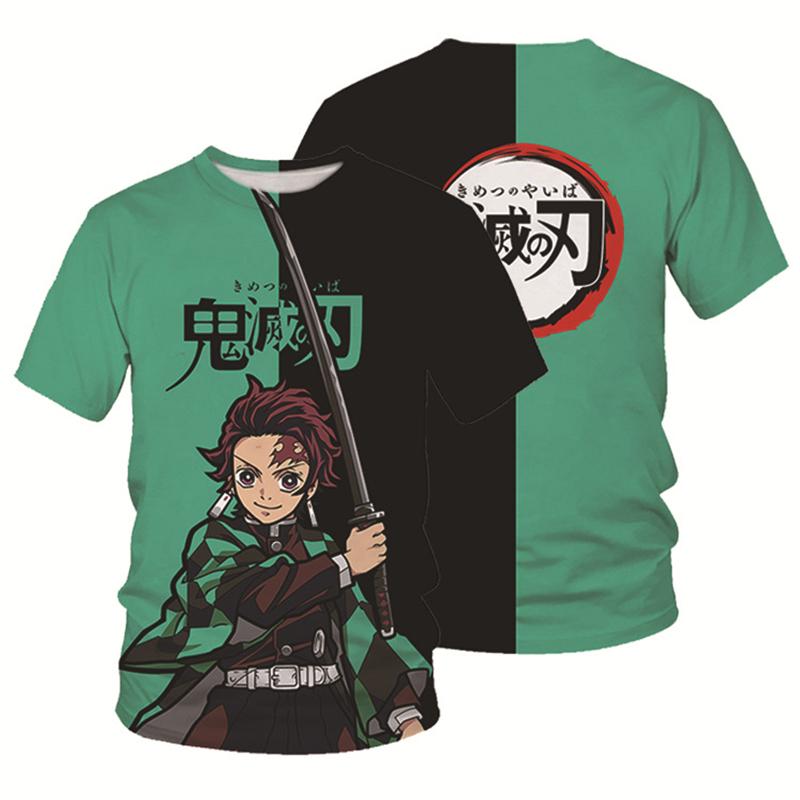 Летняя модная футболка в стиле аниме «Demon Slayer Kochou Shinobu», детская повседневная футболка унисекс для мальчиков и девочек, футболка большого размера, топы