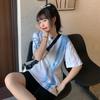 Best Friend Tie-dye Short-sleeved T-shirt for Women In Summer New Casual Loose Korean Style Student Mid-length Top
