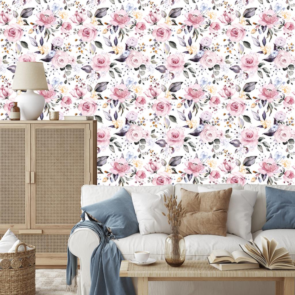 Colorful Roses Nature Wallpaper for Living Room and Bedroom 50x1000