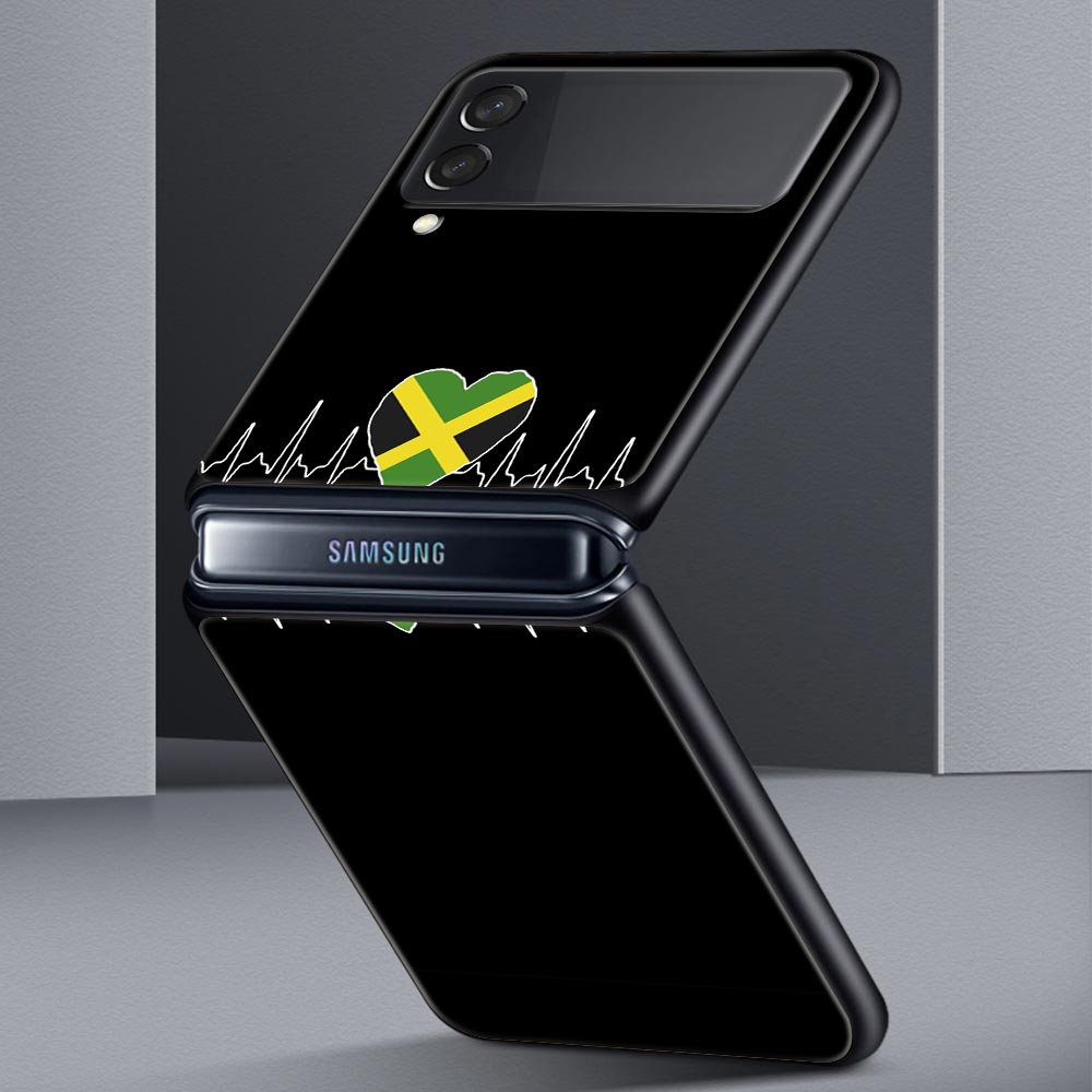 Чехол для телефона с изображением флага Великобритании Heartbeat China Love Line для Samsung Galaxy Z Flip 3 4 5, черный, складной, жесткий, защитный чехол для ПК