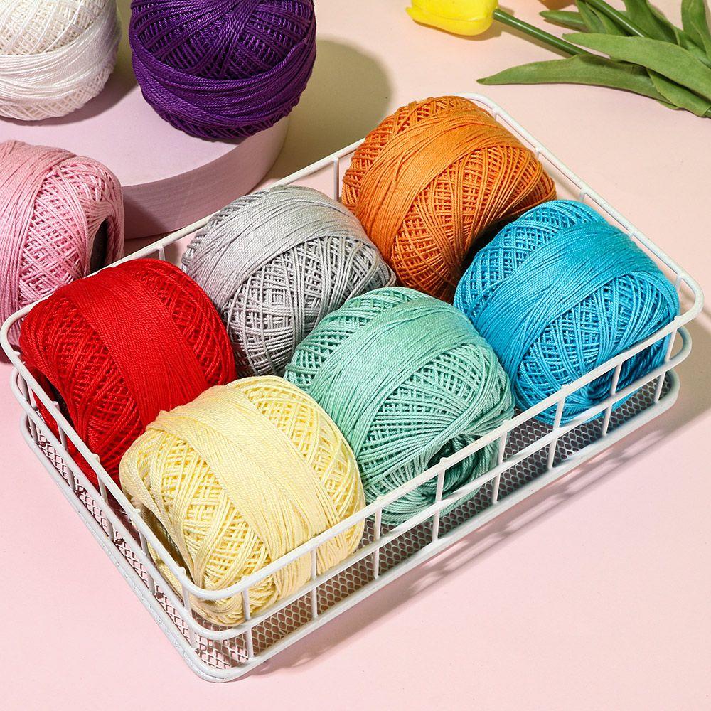 Легкая пряжа из чистого хлопка с кружевом для вязания крючком и спицами - Доступно несколько цветов