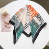 Thin cotton and linen small square scarf fresh and breathable women's soft literary and decorative small silk scarf summer scarf women's versatile 