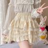 Japanese Style Kawaii Lolita Skirt Women Autumn Winter Sweet Lace Mini Cake Skirt Female Korea Princess Cute Party Skirt Shorts