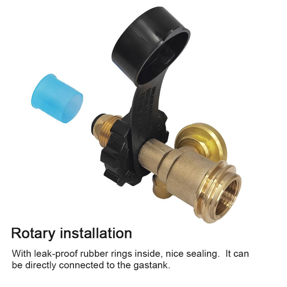 GasTank Adapter Converts POL Tanks Service Valve To QCC Type1 Gases Cylinder Connector with Pressure Gauge for 5 100lb