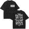 Natos & Waor Vintage Washed Graphic T‑Shirt Unisex Cotton Crew Neck Short Sleeve Double Sided Print Tees for Hip Hop Rap Fans Men Women