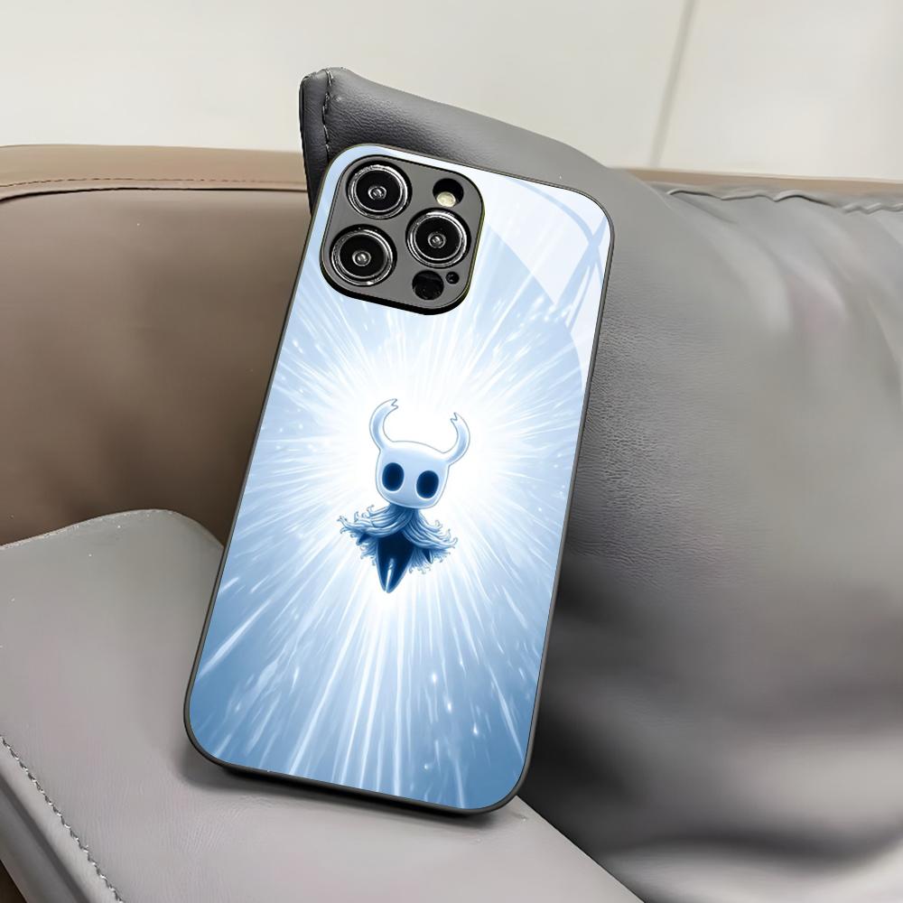 Чехол для телефона The Hollow Knight для iPhone 17 Air 16 15 14 12 11 13 Pro Max Mini X Xr Xs Puls Черная стеклянная крышка