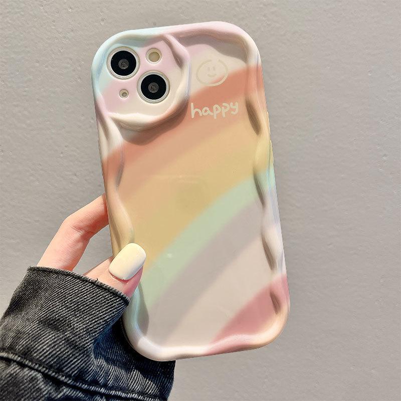 Радужный смайлик для чехла для телефона iPhone15 для Apple 14promax Все включено 11 Противоударный 16 Простой 13/12