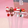 Christmas  Year Theme Cute Straw Dust Cap Dust Plug Detachable Doll Cute Straw Dust Cover Glass Stainless Steel Straw Cover