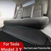 Rear Seat Lower Protective Mat for Tesla Model 3 Y Leather Full Surround Cushion Anti-Kick Anti-Dirty Pad Car Accessories