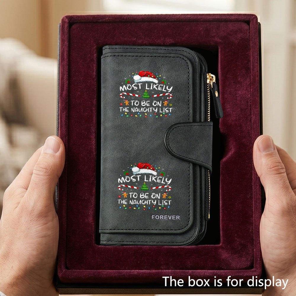 Christmas Tree Gingerbread Man Men's Large Capacity Wallet with Business Card Slot and Cash Pocket, Suitable for Formal Occasions and Office Use,