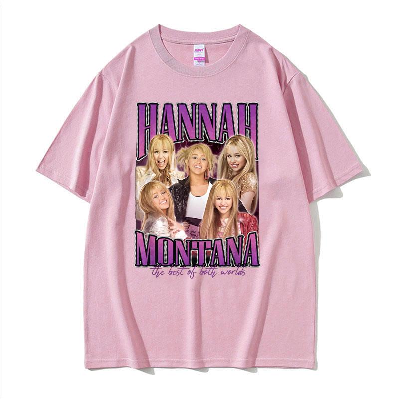 Miley Cyrus Hannah Montana Hip Hop Retro Style Graphic T Shirts Unisex Unisexs Clothing Gothic Oversized Loose Short Sleeve Tshirt