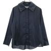 Y's for Living Made In Japan Long Sleeve Blouse Navy Shirt Women Used