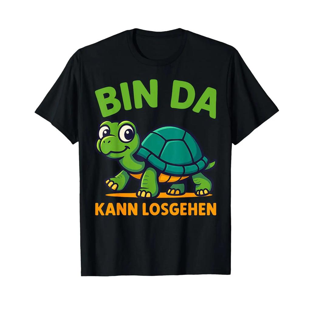 Turtle Bin Da Kann Losgehen Funny Stateunisext T Shirt Vintage Washed Versatile Designer Clothes Comfortable Stretched Unisex