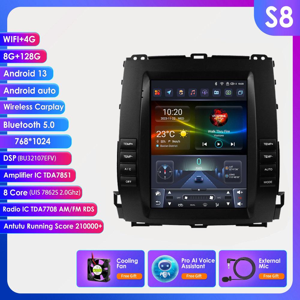 OSSURET Android Car Radio для Toyota Land Cruiser Prado 120 2002-2009 Lexus GX470 Мультимедиа Вертикальный Экран Carplay Интеллектуальный Android Auto Player