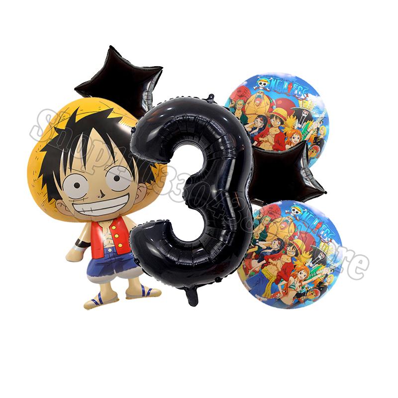 One Pieces Digit 1-10 Balloons Boys Anime Luffy Birthday Decoration Baby Shower Gender Reveal Party Supplies Kids Gift Hot Sales