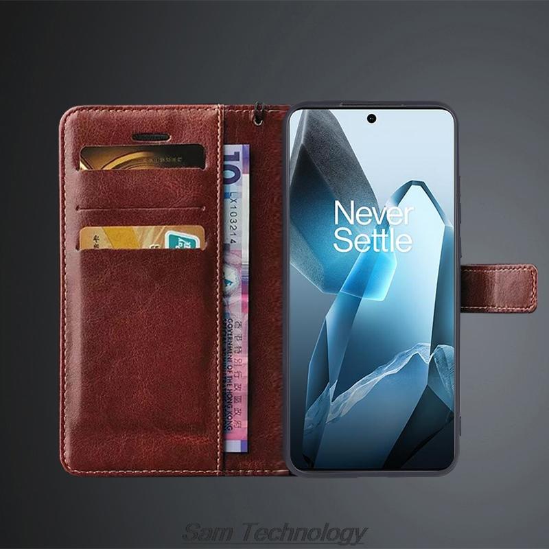 Чехол-держатель для карт для Oneplus 13 1+13 Oneplus13 из искусственной кожи, откидной чехол-кошелек в стиле ретро, деловой чехол-книжка Fundas Coque