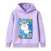 Cartoon White Sheep Print Kids Hoodie Soft Cozy Pullover Sweatshirt for Boys Girls Casual Long Sleeve Tops with Cute Fun Patterns for Daily Wear