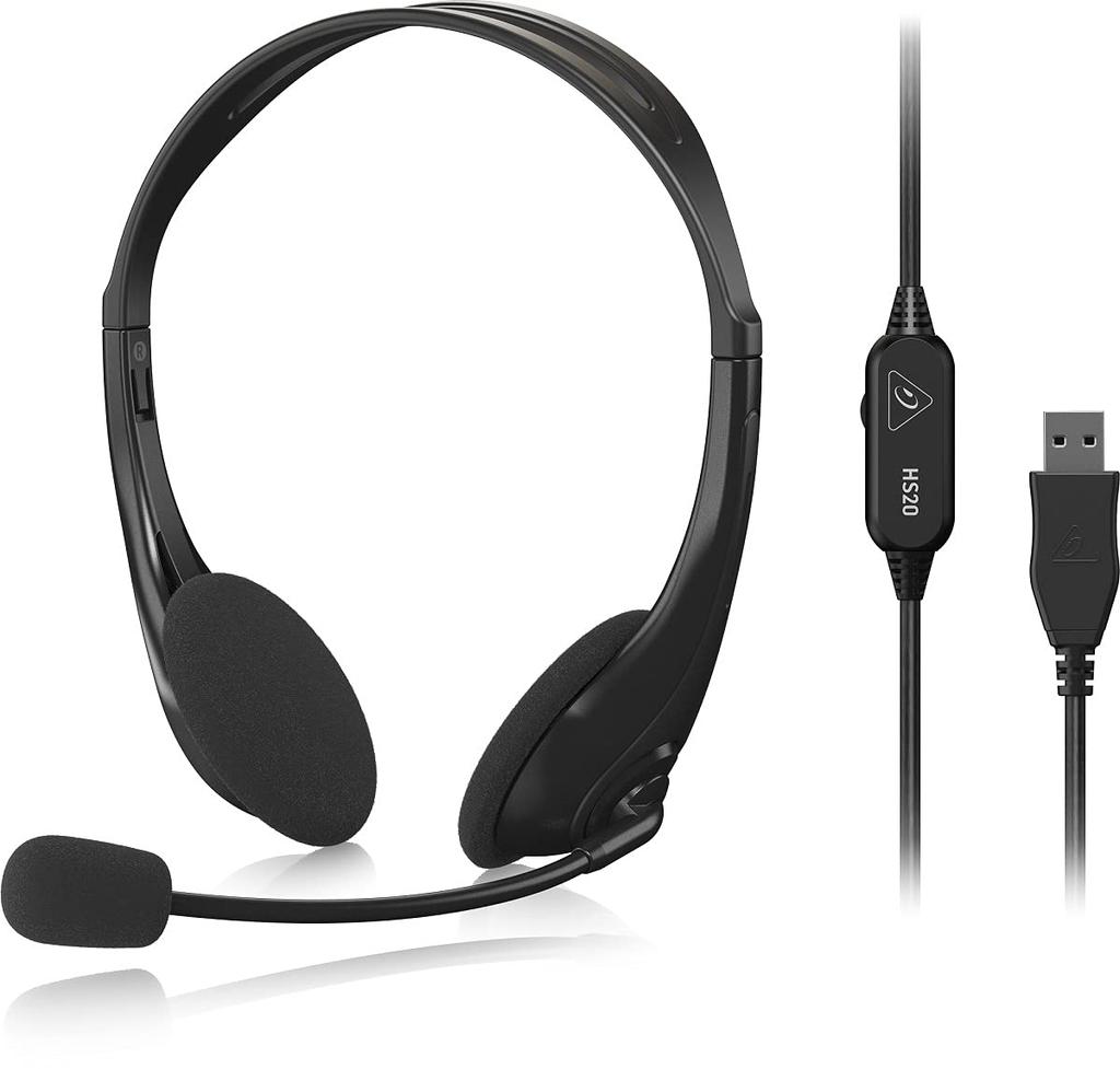 Behringer USB Headset Stereo Type Dynamic Driver Control HS20 Volume/mute