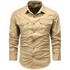 2025 Men's Pure Cotton Long-Sleeved Casual Shirt - Trendy Spring/Autumn Workwear Top