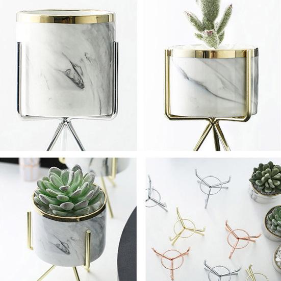 Металлический кронштейн для домашнего сада, керамический держатель для цветочного горшка, художественный контейнер для растений, кашпо