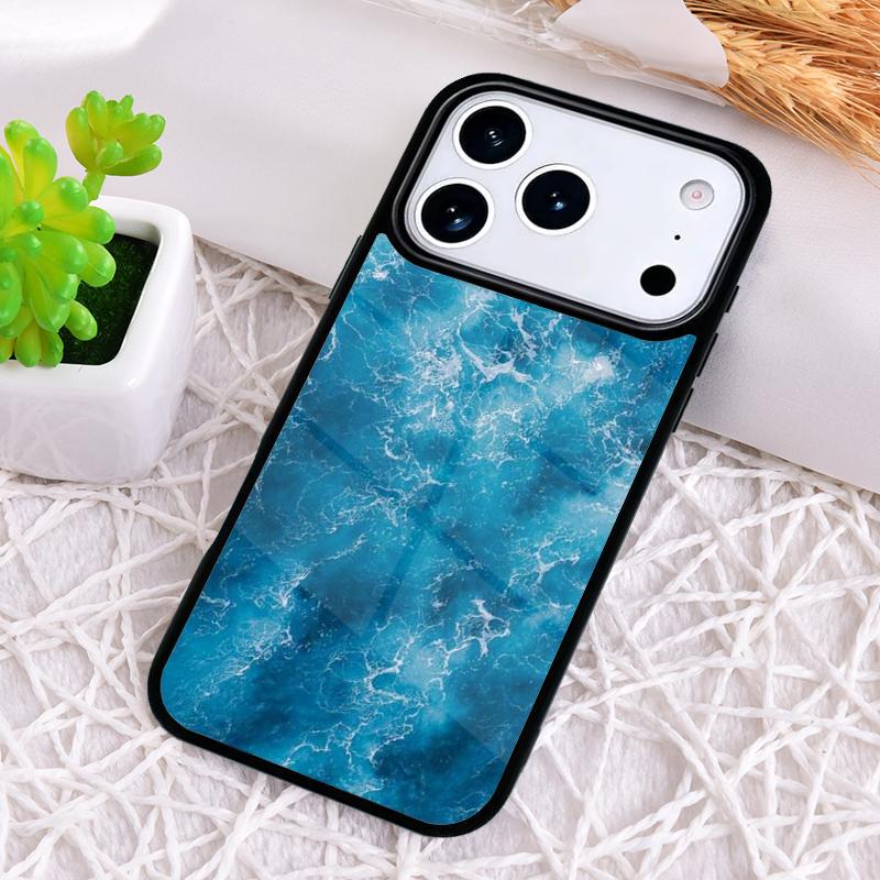 Синие Морские Волны Чехол для Телефона iPhone 17 Air 16 15 11 12 14 13 Pro Max Ударопрочный Чехол