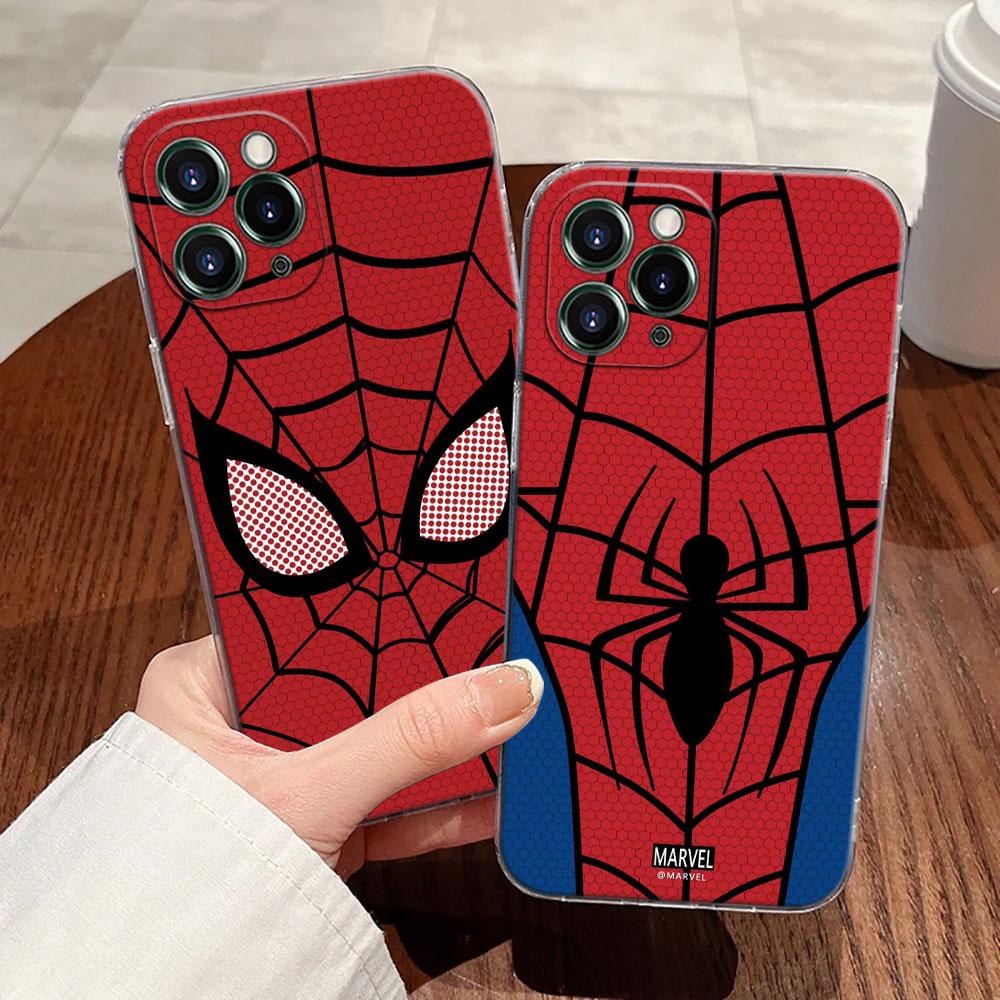 Прозрачный чехол для телефона Marvel Человек-паук для iPhone 17 Pro Max 17E 11 12 13 14 15 16 Pro Max 15 Plus 17 Air 16E 7 XS Мягкая накладка