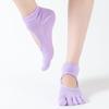 Женские летние тонкие носки для йоги, пилатеса, фитнеса, с нескользящей подошвой