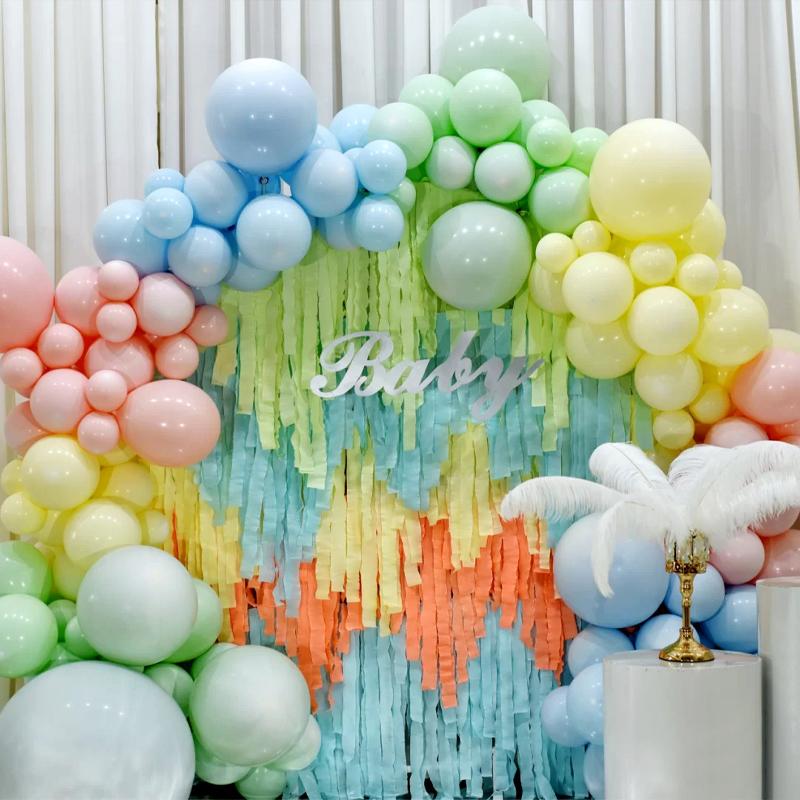 3Pcs/Set Rainbow Crepe Paper Streamers For Wedding Birthday Party Backdrop Decoration Colorful Paper Crepe Garland Ribbon Decor