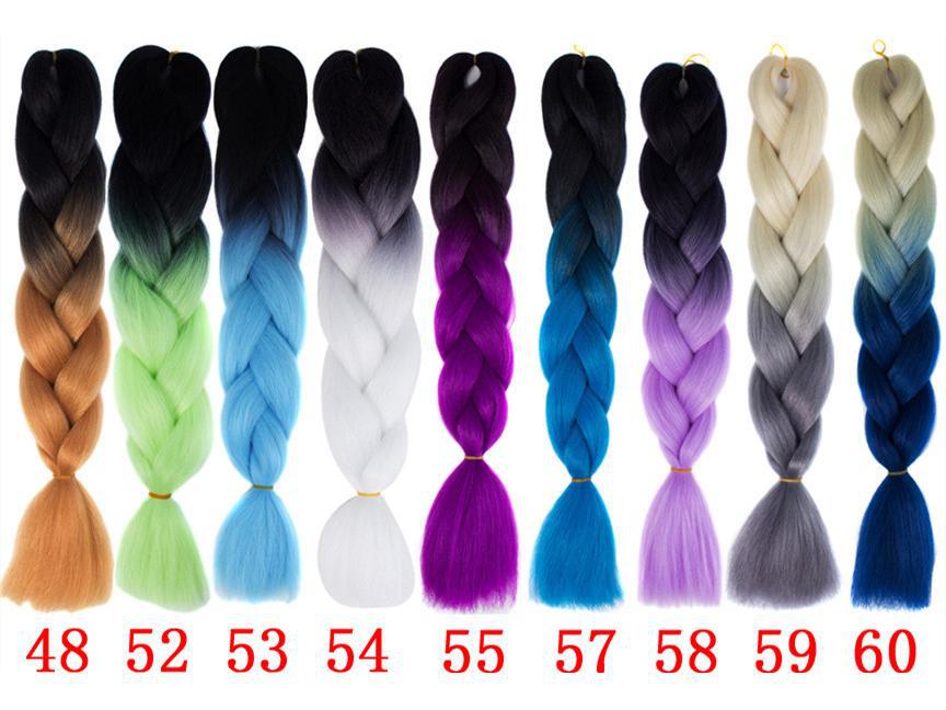 Африканский монохромный градиентный парик с косичками - химическое волокно для наращивания волос
