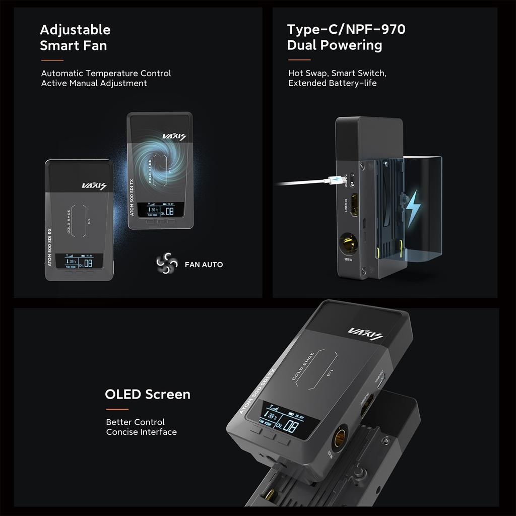 VAXIS ATOM 500 SDI версия 1080P HDMI Беспроводная система передачи изображения и видео Передатчик Приемник