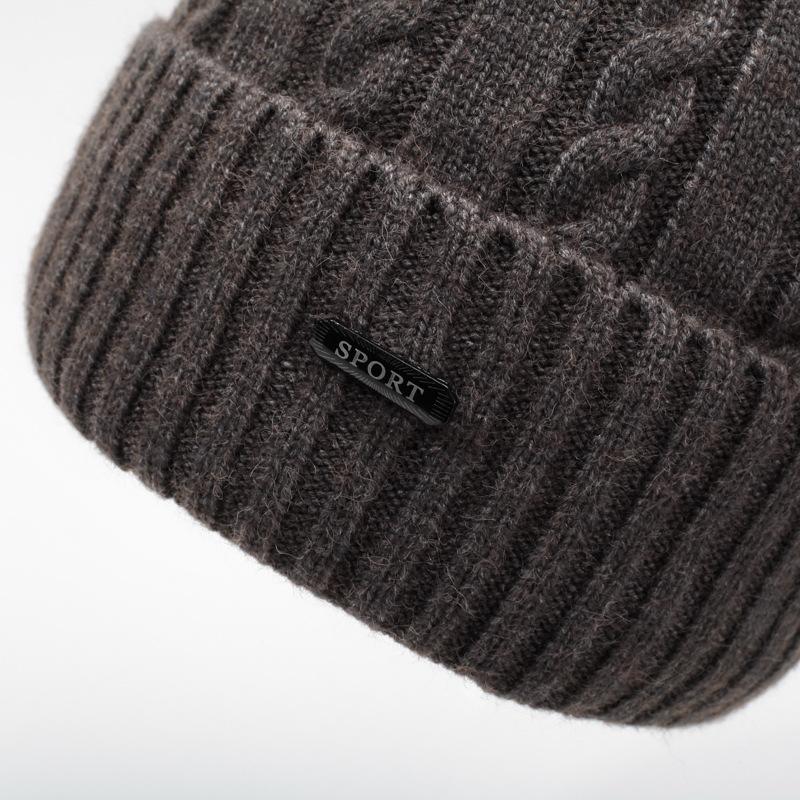 Женская утолщенная вязаная шапка, ветрозащитная, теплая, осенне-зимняя шерстяная шапка, мужская шапка от холода, для улицы, с защитой ушей, шапка-обхват для большой головы