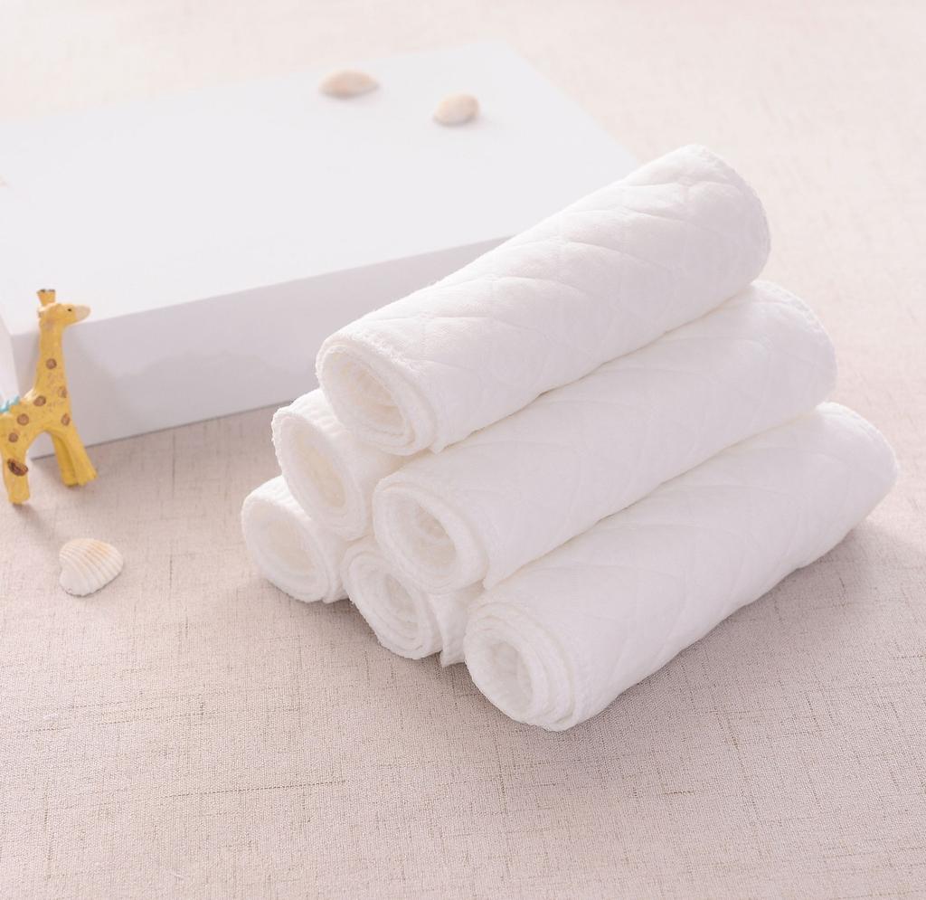 10 шт. трехслойных подгузников из эко-хлопка для младенцев, хлопковые подгузники, многоразовые, впитывающие и дышащие, 32*12 см