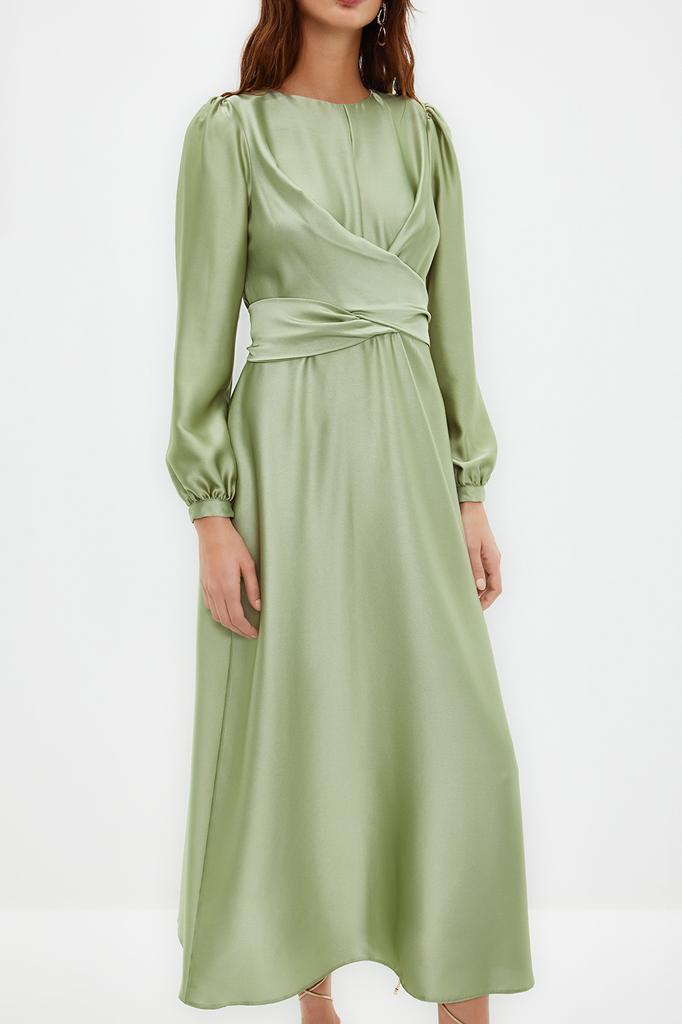 Женская мода новое вечернее платье в стиле хиджаб цвета экрю двубортное детальное свадебное длинное вечернее платье для особого дня