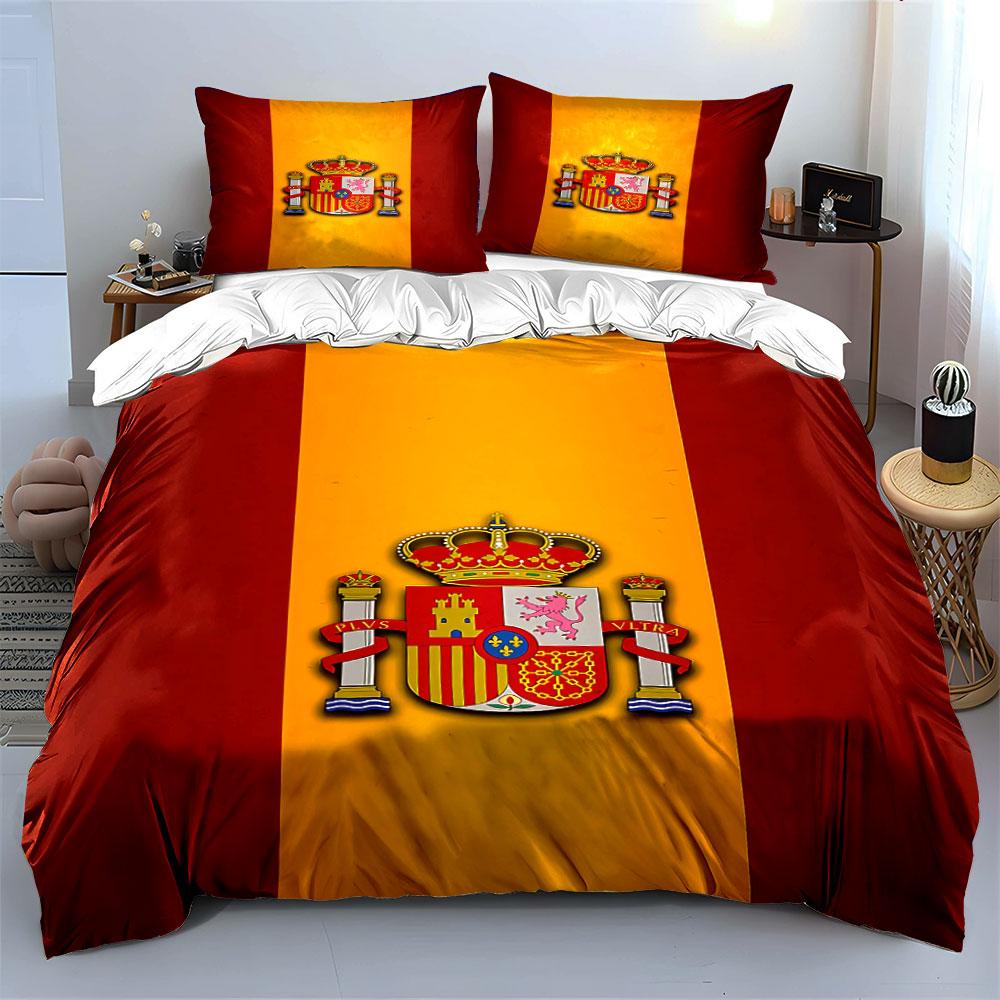 Spain Flag Coat of Arms Bedding Bedding Duvet Cover Set Duvet Cover Pillowcases (1 * Duvet Cover 2 * Pillowcases, without duvet insert)
