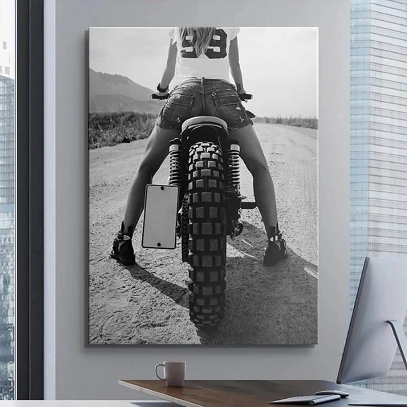 Сексуальные Женщины Постеры Плохая Девочка Черно-Белый Принт Холст Картины Настенное Искусство Для Современной Поп Комнаты Домашнее Украшение Картинки Фреска