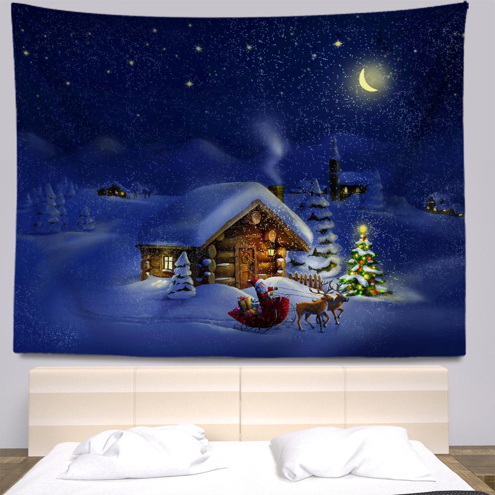 Домашний декор гобелен с рождественским принтом гобелен настенный в стиле бохо настенный декор в общежитии фон ткань Tapiz navideño
